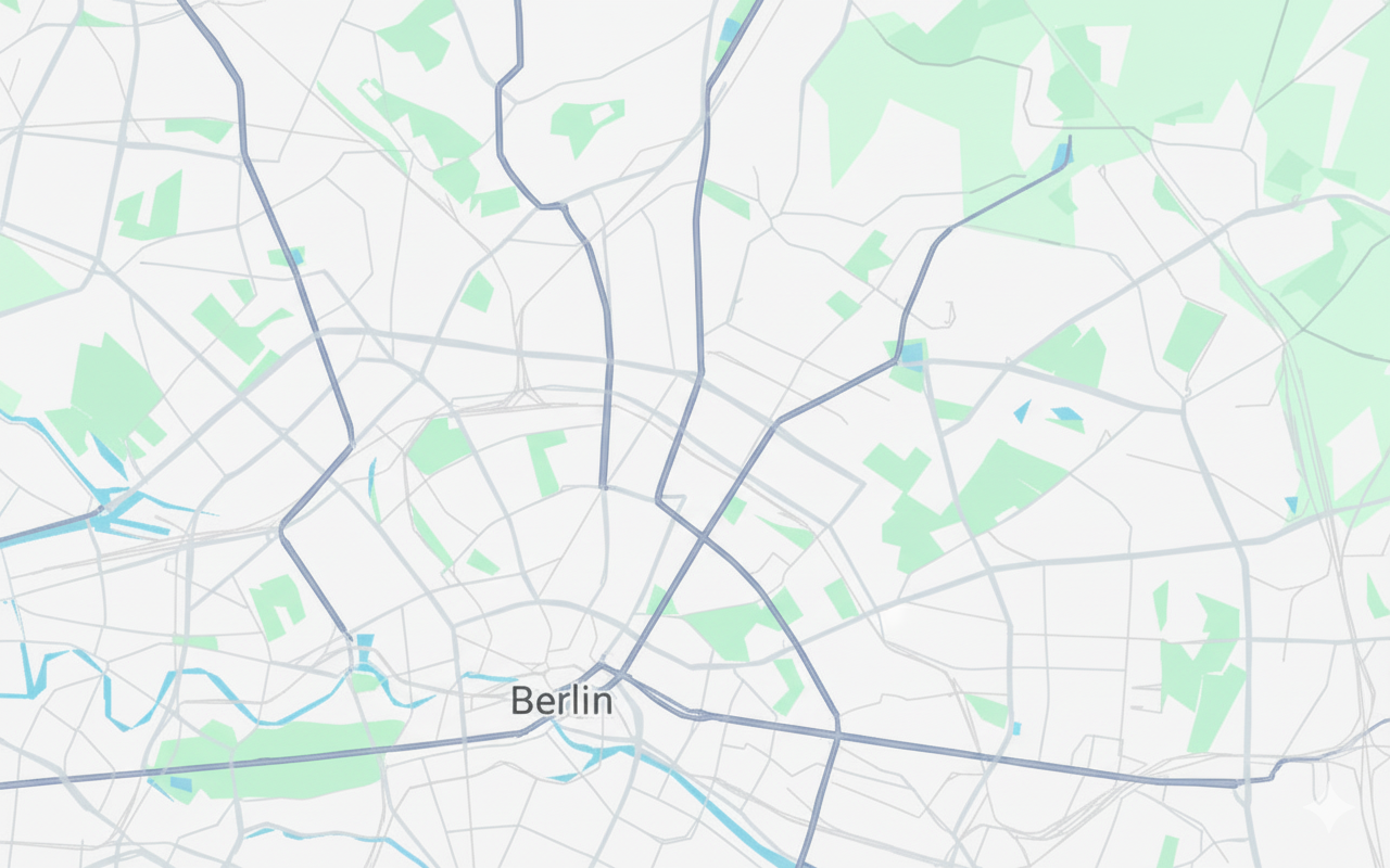 Berlin destination map showing local attractions, entertainment venues, and guest-relevant points of interest for hotel recommendations